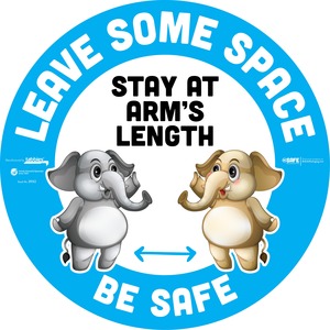 Tabbies LEAVE SOME SPACE Elephant Floor Decal