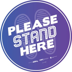 Tabbies PLEASE STAND HERE Message Floor Decal