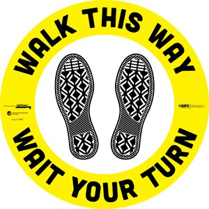Tabbies WALK THIS WAY WAIT Circle Floor Decal