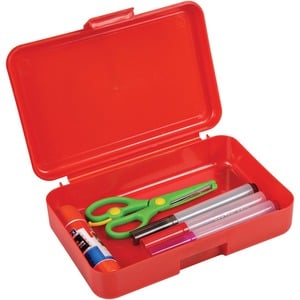 Classroom Supplies — Deflecto Antimicrobial Pencil Box Red