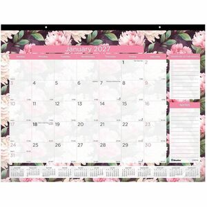 Brownline Monthly Floral Desk Pad