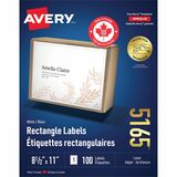 Avery Shipping Labels, Permanent Adhesive, 8-1/2" x 11" , 100 Labels (5165)
