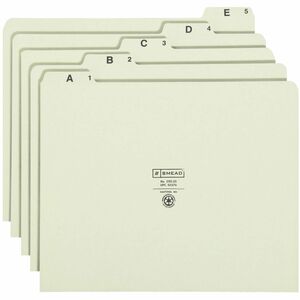 Smead A-Z 1/5 Tab Cut Recycled Letter Pressboard Guides