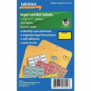 Tabbies Color-coded Legal Exhibit Labels