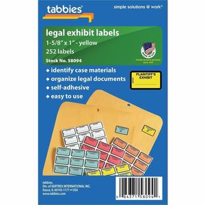 Tabbies Plaintiff's Exhibit Legal File Labels