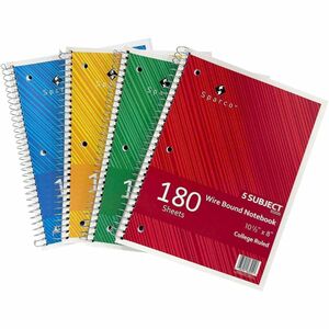 Sparco Wirebound College Ruled Notebooks