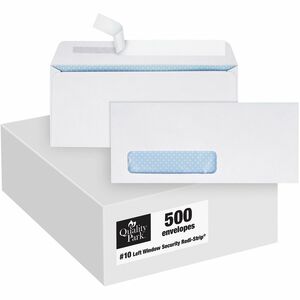 Quality Park No. 10 Window Security Tinted Envelopes with a Self-Seal Closure