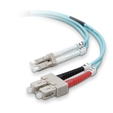 Belkin Fiber Optic Cable: 10Gb Aqua Multimode LC/SC Duplex, 50/125 OM3