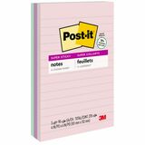 Post-it&reg; Super Sticky Lined Recycled Notes - Wanderlust Pastels Color Collection