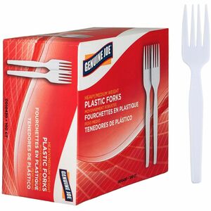 Genuine Joe Heavyweight White Plastic Forks