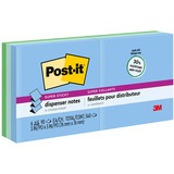Post-it&reg; Super Sticky Dispenser Notes - Oasis Color Collection