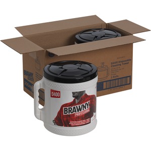 Brawny&reg; Professional D400 Disposable Cleaning Towels With Bucket