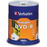 Verbatim DVD Recordable Media - DVD-R - 16x - 4.70 GB - 100 Pack - White