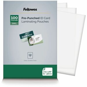 Fellowes Punched ID Card Glossy Thermal Laminating Pouches