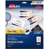 Avery&reg; Clean Edge Business Cards, White Textured, 200 (08873)