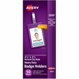 Avery&reg; Heavy Duty Secure Top(TM) Clip Style Badge Holders
