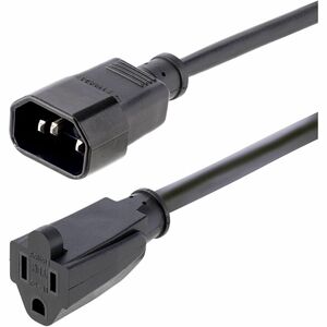 StarTech.com 1 ft Computer Power Cord IEC 320 C14 to NEMA 5-15R