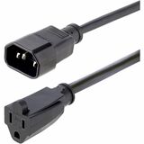 StarTech.com 1 ft Computer Power Cord IEC 320 C14 to NEMA 5-15R