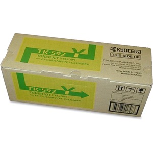 Kyocera TK-592Y Original Laser Toner Cartridge - Yellow - 1 Each