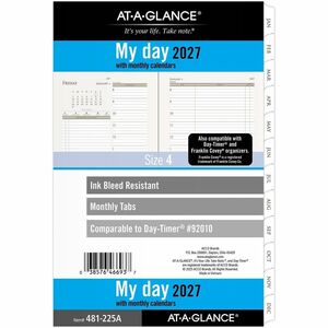 At-A-Glance Daily Monthly Planner Two Page Per Day Refill, Loose-Leaf, Desk Size