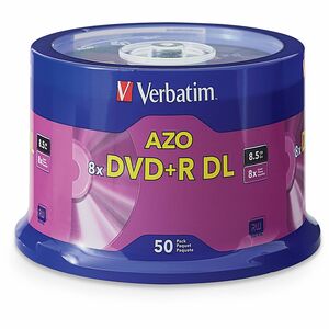 Verbatim DVD Recordable Media - DVD+R DL - 8x - 8.50 GB - 50 Pack Spindle