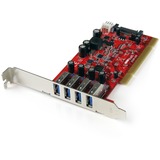 StarTech.com 4 Port PCI SuperSpeed (5Gbps) USB 3.0 Adapter Card with SATA / SP4 Power