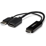 StarTech.com HDMI to DisplayPort Converter- HDMI to DP Adapter with USB Power - 4K