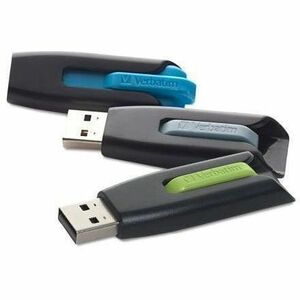 Microban 16GB Store 'n' Go V3 USB 3.2 Gen 1 Flash Drive - 3pk - Blue, Green, Gray