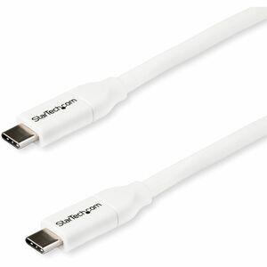 StarTech.com USB-C to USB-C Cable w/ 5A PD-M/M-White-2m(6 ft.)-USB 2.0-USB-IF Certified