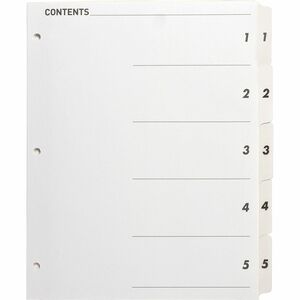 Business Source Table of Content Quick Index Dividers