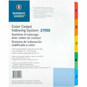 Business Source Table of Content Quick Index Dividers
