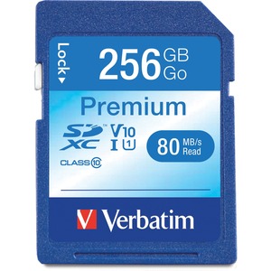 Verbatim Premium 256 GB Class 10/UHS-I (U1) SDXC - 1 Pack - TAA Compliant