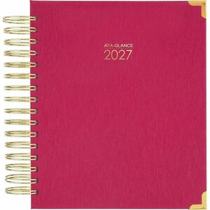 At-A-Glance Harmony Hardcover Daily Monthly Planner, Berry, Medium, 7" x 8 3/4"
