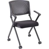 Lorell Upholstered Foldable Nesting Chairs with Arms