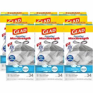 Glad ForceFlexPlus Tall Kitchen Drawstring Trash Bags