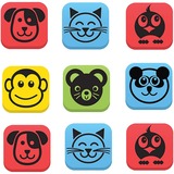 Flipside Student Animal Whiteboard Eraser Set