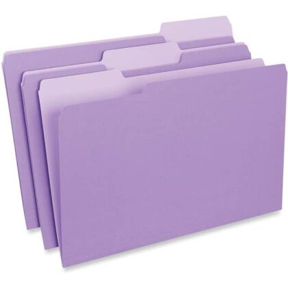 Universal Legal Top Tab File Folders, 1/3-Cut, Violet, 100/Box