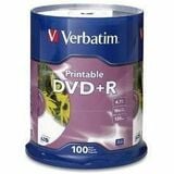 Verbatim DVD Recordable Media - DVD+R - 16x - 4.70 GB - 100 Pack Spindle - Retail - White