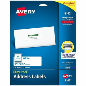 Avery&reg; Easy Peel White Inkjet Mailing Labels