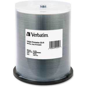 Verbatim 95252 CD Recordable Media - CD-R - 52x - 700 MB - 100 Pack Spindle - White