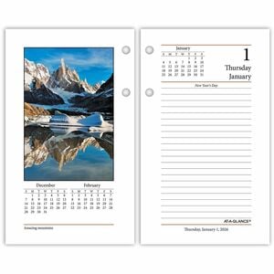 At-A-Glance Photographic Loose-Leaf Desk Calendar Refill
