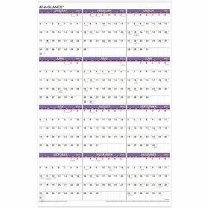 At-A-Glance Recycled Yearly Wall Calendar 24" x 36" English