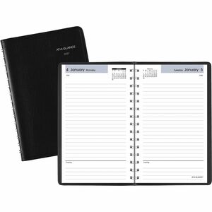 DayMinder Basic Daily Planner, Black, Small, 5" x 8"