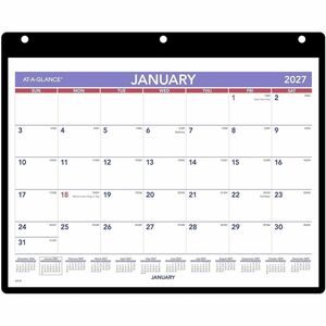 At-A-Glance Monthly Desk Wall Calendar with Jacket, Small, 11" x 8"