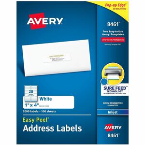 Avery Easy Peel White Inkjet Mailing Labels