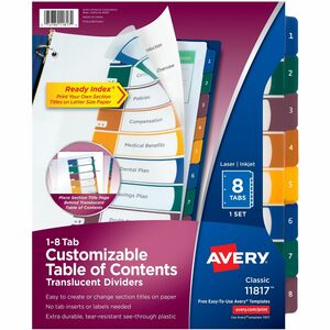 Avery&reg; Ready Index Customizable TOC Binder Dividers