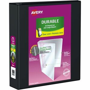 Avery Durable View 3 Ring Binder, 2" Slant Rings, 1 Black Bind2" , Slant D Rings, Black