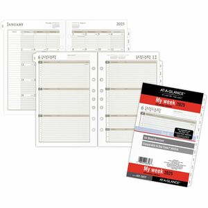 At-A-Glance Weekly Monthly Planner Refill, Loose-Leaf, Desk Size, 5 1/2" x 8 1/2"