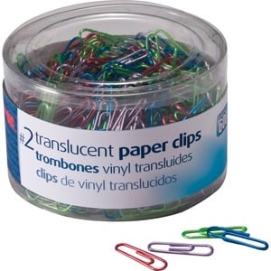 Officemate Translucent Vinyl Paper Clips